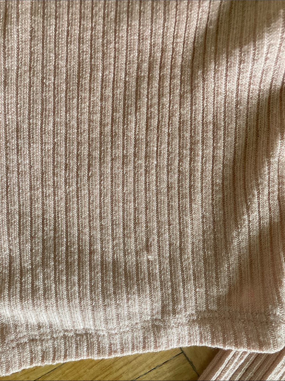 Wilfred Pale Pink Ribbed Button-Front Crop Cardigan - Picture 4 of 4
